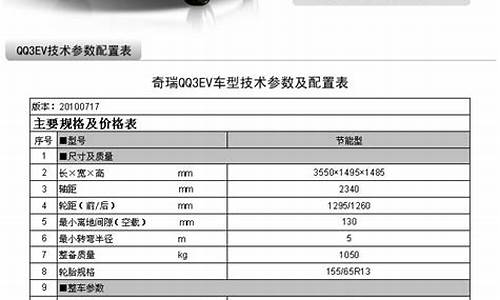 奇瑞电动汽车报价表_奇瑞电动汽车报价表图片